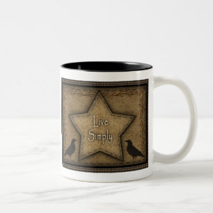 2 Couleurs Vivent la tasse simplement primitive
