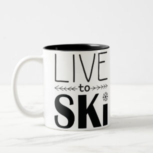 2 Couleurs Vivez pour skier tasse