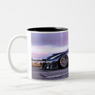 2 Couleurs voiture de sport imaginaire sur tasse à café class