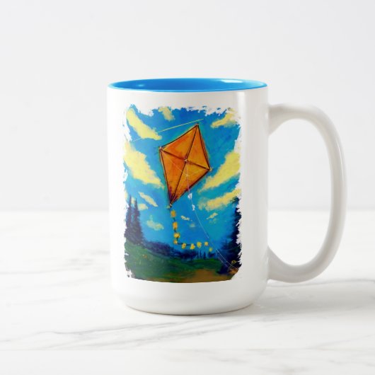 2 Couleurs Vont la mouche un cerf-volant - tasse (Droit)