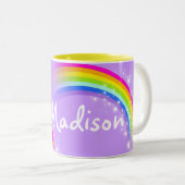 2 Couleurs "Votre" tasse nommée de violette d'arc-en-ciel de (Devant droit)