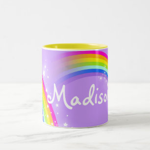 2 Couleurs "Votre" tasse nommée de violette d'arc-en-ciel de