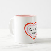 2 Couleurs Vous êtes aimés, tasse (Devant gauche)