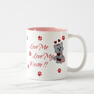 2 Couleurs Westie m'aiment amour ma tasse