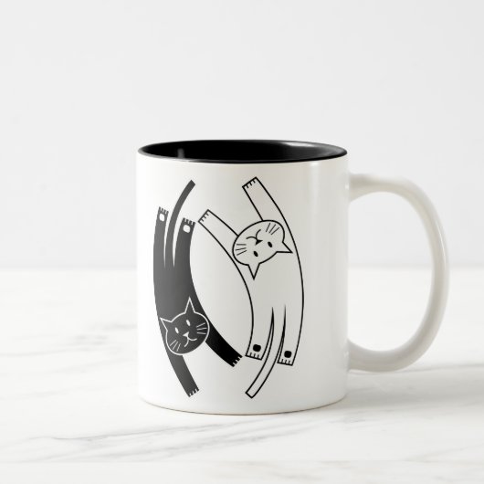2 Couleurs Yin et tasse de chats de Yang (Droit)