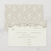 #2 Crème Tan Damast Krullen RSVP Menu Keuze (Voorkant / Achterkant)