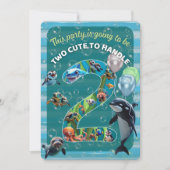 2 Cute 2 Handle Rounded Corner Birthday Invitation (Devant)