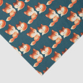 2 Cute Little Red Foxes Waterverf Pattern Tissuepapier (Detail)