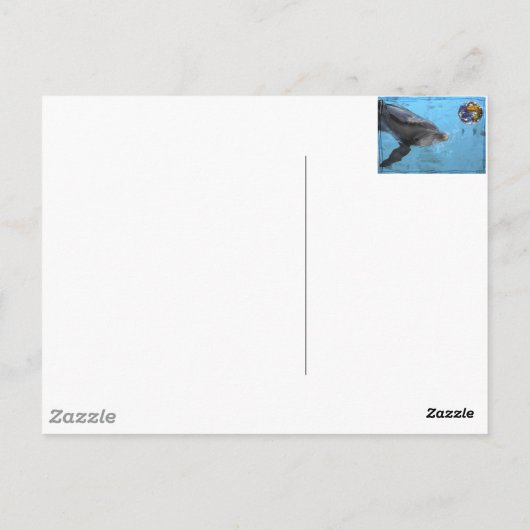 2 dauphins différents sur cette carte postale (Dos)