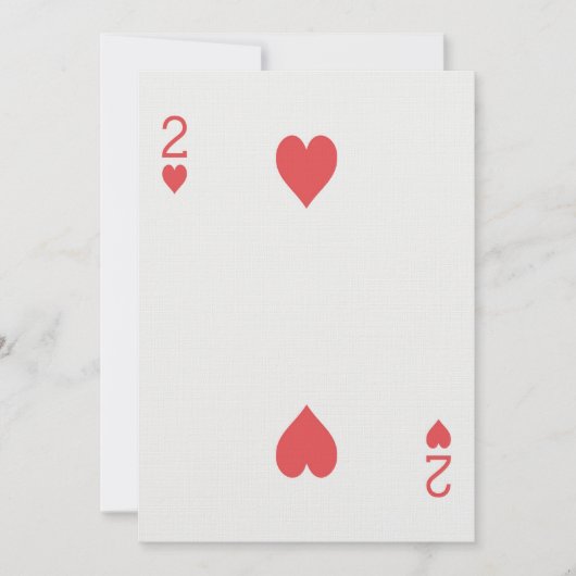 2 de cœur Carte à jouer Joueur de jeux de mariage (Devant)