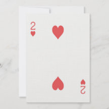2 de Coeurs Jouer Carte Casino Anniversaire Invita