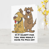 2 de grappige Kaart van de Verjaardag van Honden (Gele Bloem)