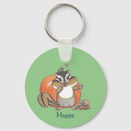 2 design Chipmunk Eekhoorn Halloween Sleutelhanger (Voorkant)