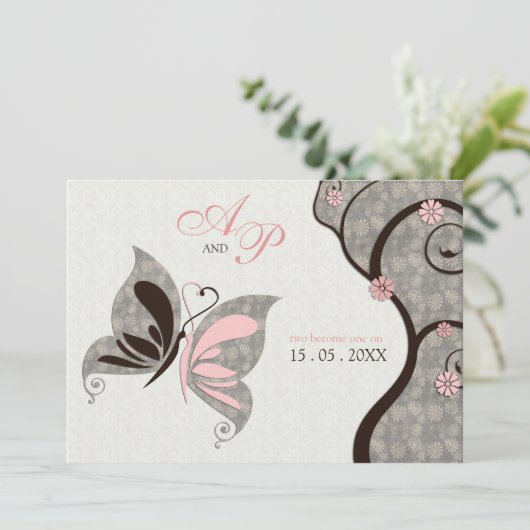 2 deviennent 1 faire-part de mariage de baiser de (Debout devant)