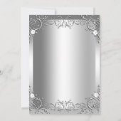 2 Diamanten Zilver Verjaardagsfeestje Kaart (Achterkant)