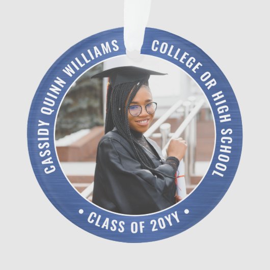 2 Diplôme photo Brossé Royal Bleu et Blanc (devant)