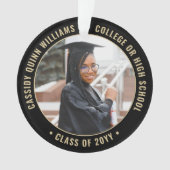 2 Diplôme photo Elégant moderne Noir et Or (devant)