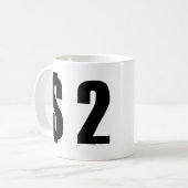 2 dollar koffiemok (Voorkant links)