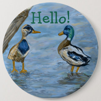 2 Eenden in een gesprek Ronde Button 6,0 Cm