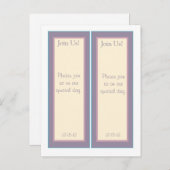 2 Elegante Paarse Bruiloft Opslaan Datum Bladwijze Aankondigingskaart (Voorkant / Achterkant)