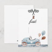 2 enfants rapides course voiture invitation (Devant / Derrière)