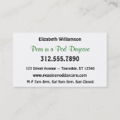 2 Erwten in een peul Visitekaartjes voor kinderopv (Achterkant)