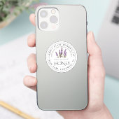 2" Etiket honing met naam en lavender Sticker (Telefoon)