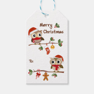 2 étiquettes mignonnes de cadeau de Joyeux Noël