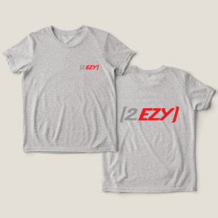 "2 EZY" kinder rode en grijze logo op een licht t- Tri-Blend Shirt