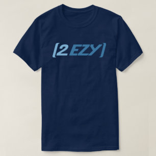 2 EZY mannen logo blauw op marine t-shirt