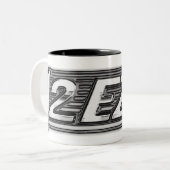 "2 EZY" mannen mok helder chroomeffect (Voorkant links)