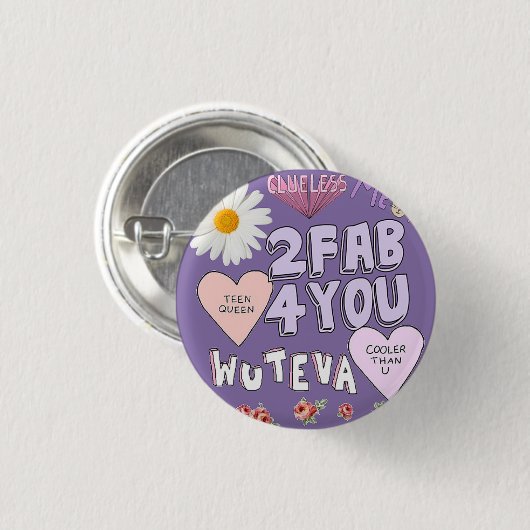 2 Fab 4 U Ronde Button 3,2 Cm (Voorkant /achterkant)