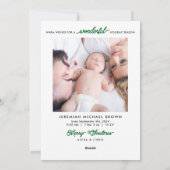 2 Faire-part de naissance de bébé Une merveilleuse (Dos)