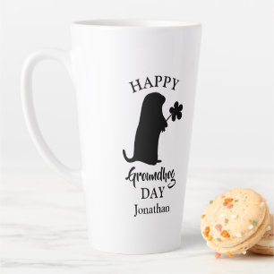 2 februari Happy Groundhog Day Persoonlijke naam Latte Mok