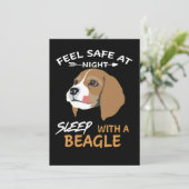 2 Feel Safe At Night Sleep With A Beagle Kaart (Staand voorkant)