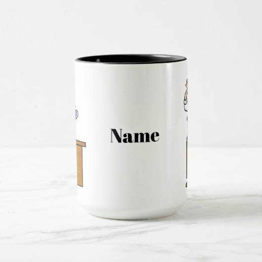 2 Femme Bartender Mug Ajouter Un Nom (Centre)