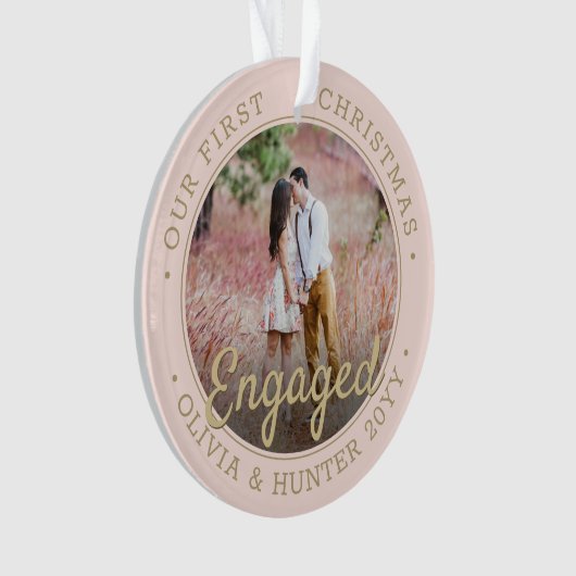 2 Fiançailles photo 1er Noël Blush Pink & Gold (devant)