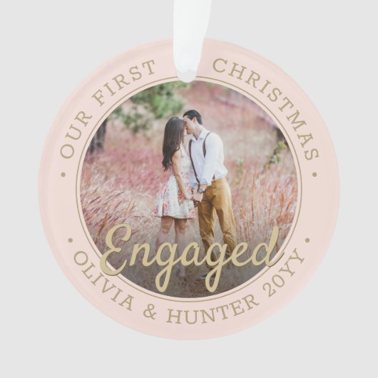 2 Fiançailles photo 1er Noël Blush Pink & Gold (devant)