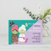2 Filles Spas Beauté Makeover Party Invitation (Debout devant)