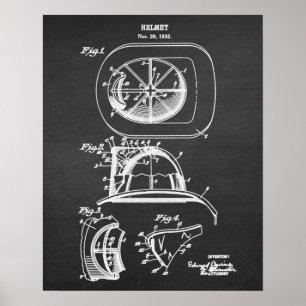 2 Fireman Helmet Poster