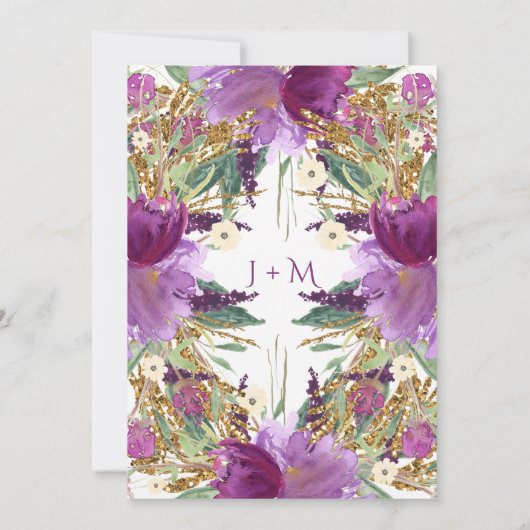 2 Fleurs d'Améthyste Violet Invitations de Parties (Dos)