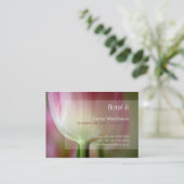 2 floraux - Carte de visite rose de tulipe (Debout devant)