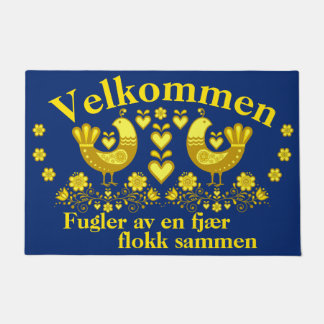2 Folk fugler av en fjær, Velkommen, goud/blå Deurmat
