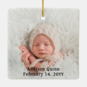 2 Foto 1st Xmas Grandouders Script Faux Marble Keramisch Ornament (Achterkant)