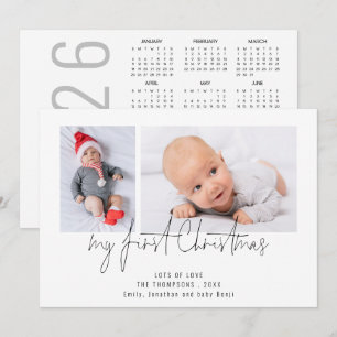 2 Foto 2026 Kalender Baby Eerste Kerst Feestdagenkaart