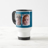 2 foto aangepaste tekst wit blauw reisbeker (Voorkant links)