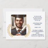 2 Foto Afstuderen Collage Script Navy Blue White Aankondiging (Achterkant)