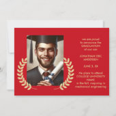 2 Foto Afstuderen Collage Script Rood & Goud Aankondiging (Achterkant)