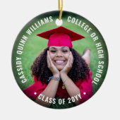 2 Foto Afstuderen Elegant Simple Moderne Overlay Keramisch Ornament (Voorkant)