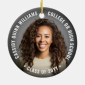 2 Foto Afstuderen Elegant Simple Moderne Overlay Keramisch Ornament (Achterkant)